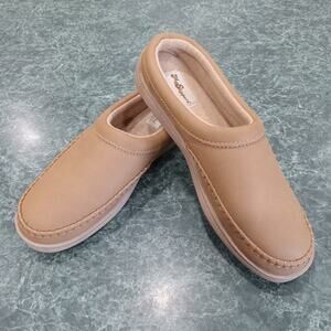 My Pillow My Slippers Leather Slip on Memory Foam Moccasins Shoes Mens Sz 9 Tan